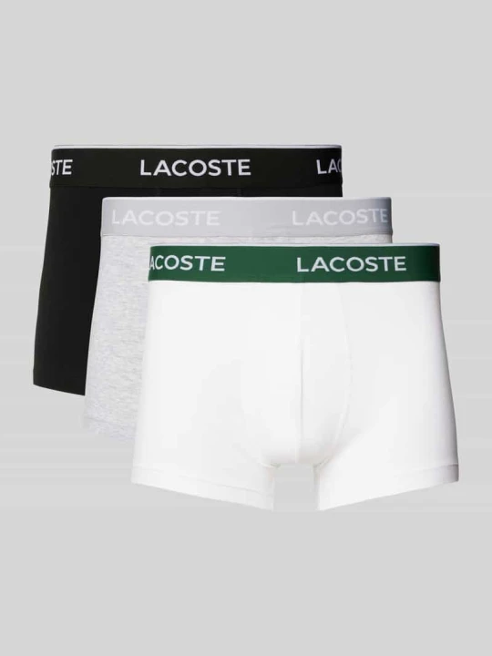 Zdjęcie produktu Obcisłe bokserki z elastycznym paskiem z logo w zestawie 3 szt. Lacoste Srebrny melanż
