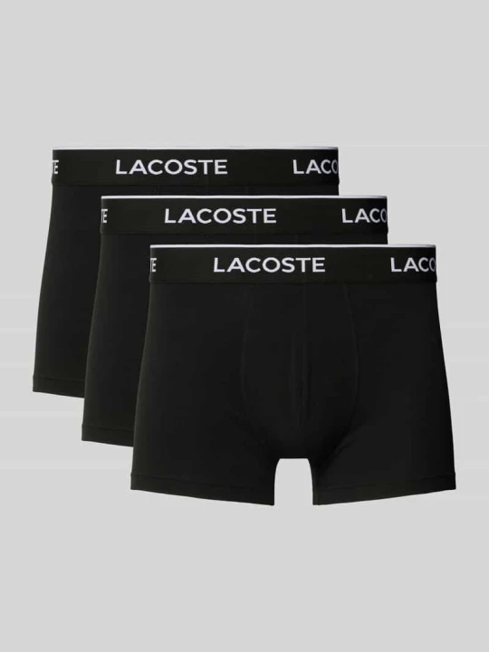 Zdjęcie produktu Obcisłe bokserki z elastycznym paskiem z logo w zestawie 3 szt. Lacoste Czarny
