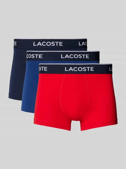 Zdjęcie produktu Obcisłe bokserki z elastycznym paskiem z logo w zestawie 3 szt. Lacoste Czerwony
