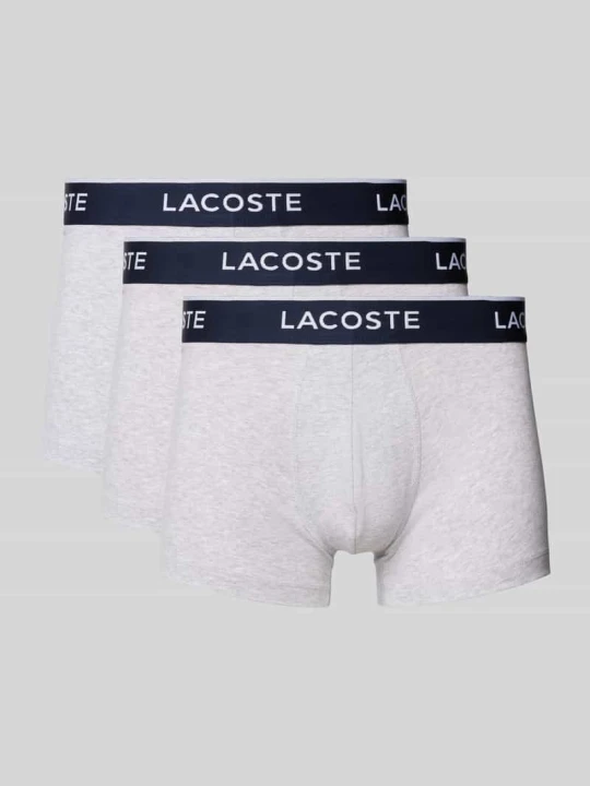 Zdjęcie produktu Obcisłe bokserki z elastycznym paskiem z logo w zestawie 3 szt. Lacoste Srebrny