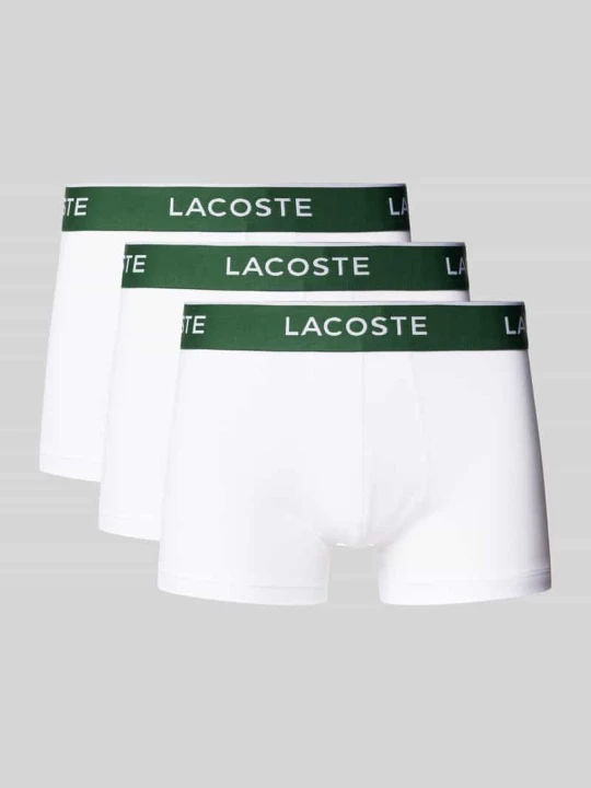 Zdjęcie produktu Obcisłe bokserki z elastycznym paskiem z logo w zestawie 3 szt. Lacoste Biały