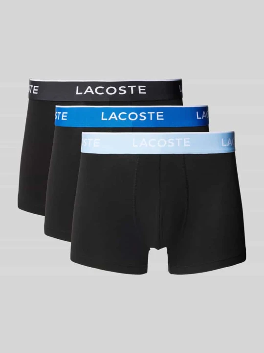 Zdjęcie produktu Obcisłe bokserki z elastycznym paskiem z logo w zestawie 3 szt. Lacoste Czarny