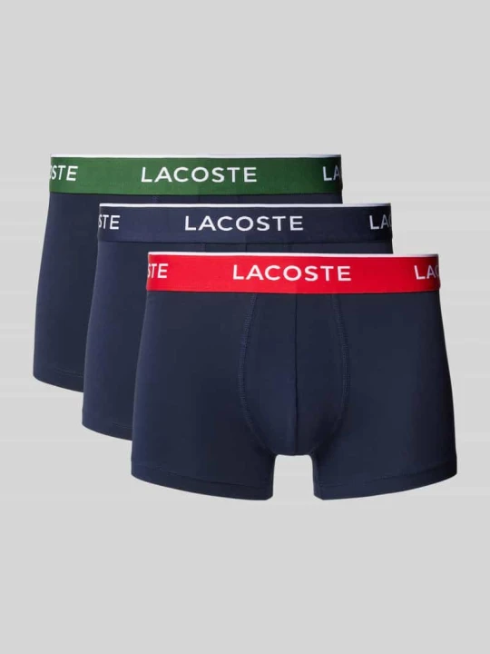 Zdjęcie produktu Obcisłe bokserki z elastycznym paskiem z logo w zestawie 3 szt. Lacoste Granatowy