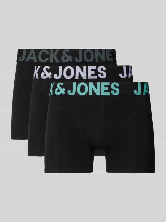 Zdjęcie produktu Obcisłe bokserki z Elastyczny pasek z logo Model 'ELIAS' w Zestaw 3 szt. Jack&Jones Czarny
