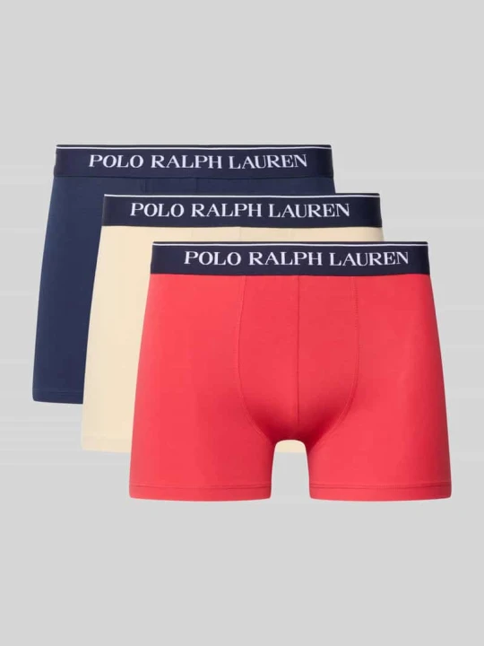 Zdjęcie produktu Obcisłe bokserki z elastycznym paskiem z logo w zestawie 3 szt. Polo Ralph Lauren Jasnoczerwony
