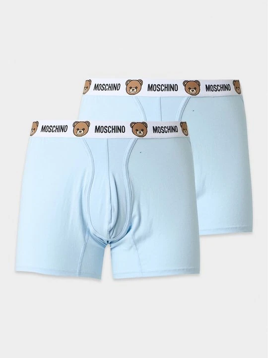 Zdjęcie produktu Obcisłe bokserki z krótkimi nogawkami MOSCHINO niebieski