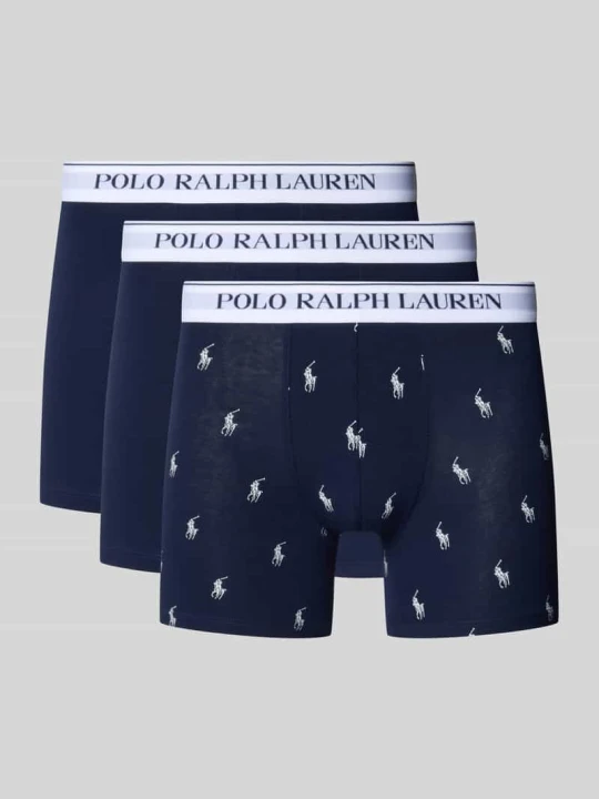 Zdjęcie produktu Obcisłe bokserki z mieszanka bawełny model 'CLSSIC TRUNK-3 PACK' Polo Ralph Lauren Granatowy