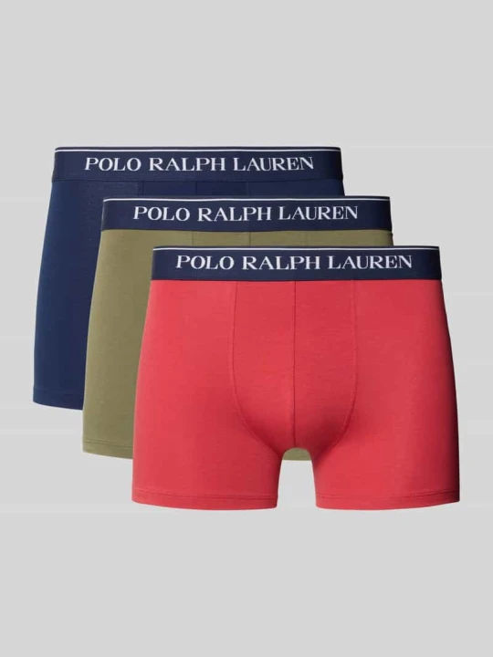 Zdjęcie produktu Obcisłe bokserki z mieszanka bawełny model 'CLSSIC TRUNK-3 PACK' Polo Ralph Lauren Oliwkowy