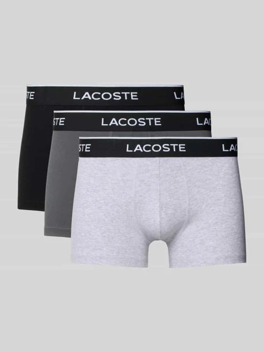 Zdjęcie produktu Obcisłe bokserki z mieszanka bawełny w zestaw 3 szt. Lacoste Jasnoszary