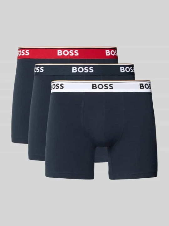 Zdjęcie produktu Obcisłe bokserki z mieszanka bawełny w zestaw 3 szt. model '3P Boxer Brief' Boss Granatowy