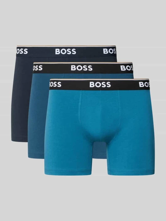 Zdjęcie produktu Obcisłe bokserki z mieszanka bawełny w zestaw 3 szt. model '3P Boxer Brief' Boss Petrol