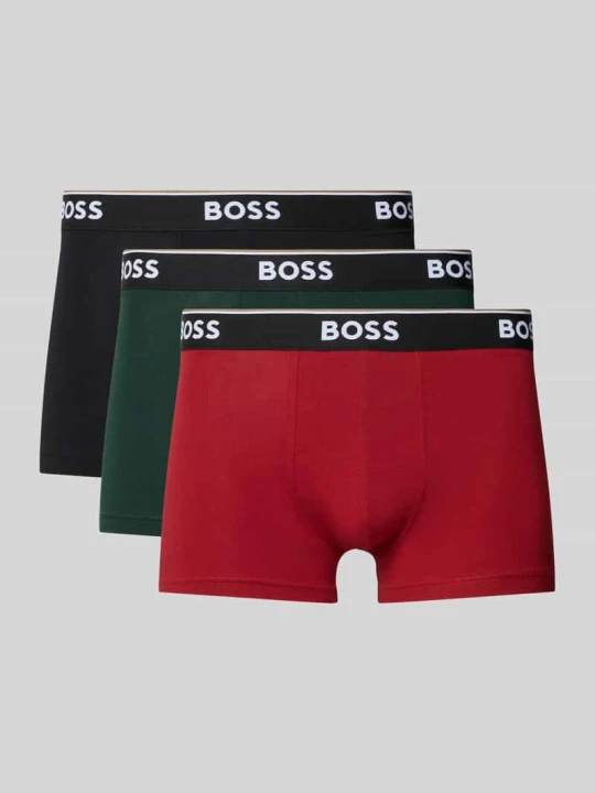 Zdjęcie produktu Obcisłe bokserki z mieszanka bawełny w zestaw 3 szt. model 'Power' Boss Czerwony