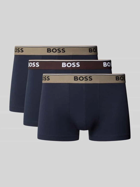 Zdjęcie produktu Obcisłe bokserki z mieszanka bawełny w zestaw 3 szt. model 'Power' Boss Granatowy