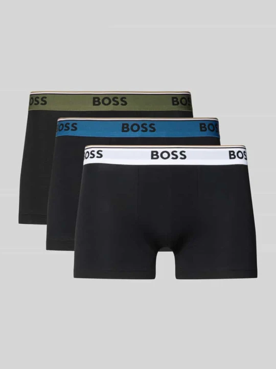 Zdjęcie produktu Obcisłe bokserki z mieszanka bawełny w zestaw 3 szt. model 'TRUNK 3P POWER' Boss Czarny