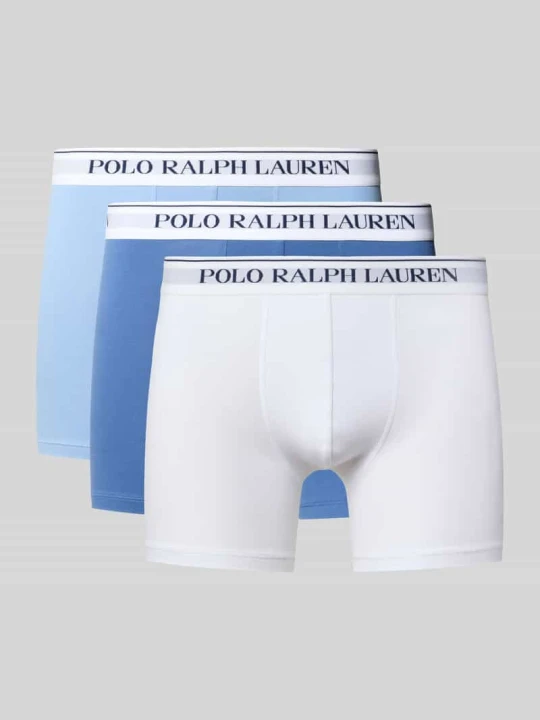 Zdjęcie produktu Obcisłe bokserki z mieszanka bawełny w zestaw 3 szt. Polo Ralph Lauren Błękitny