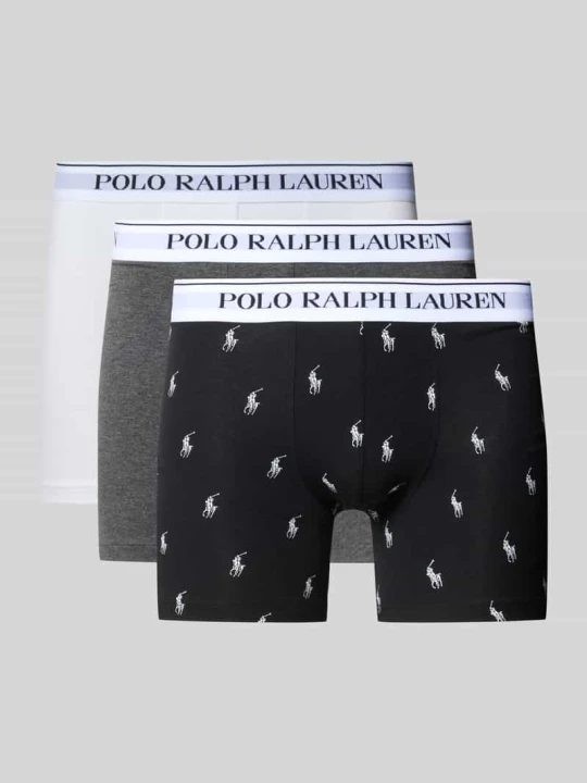 Zdjęcie produktu Obcisłe bokserki z mieszanka bawełny w zestaw 3 szt. Polo Ralph Lauren Czarny