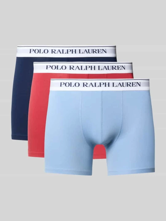 Zdjęcie produktu Obcisłe bokserki z mieszanka bawełny w zestaw 3 szt. Polo Ralph Lauren Czerwony