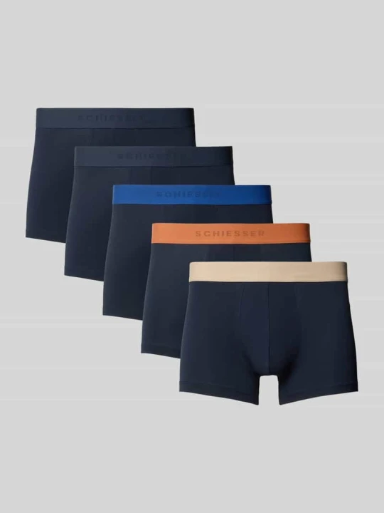 Zdjęcie produktu Obcisłe bokserki z mieszanki bawełny w 5‑pakiecie Schiesser Czarny