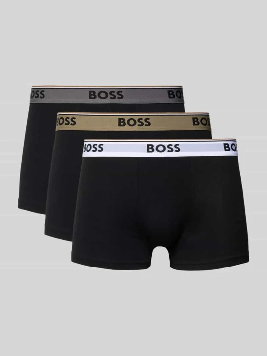 Zdjęcie produktu Obcisłe bokserki z mieszanki bawełny w zestawie 3 szt. Boss Czarny