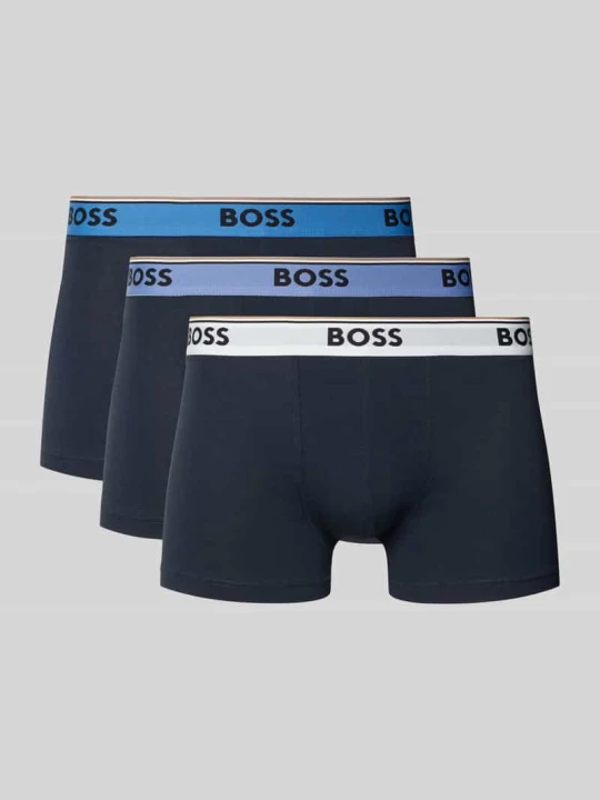 Zdjęcie produktu Obcisłe bokserki z mieszanki bawełny w zestawie 3 szt. Boss Ciemnoniebieski
