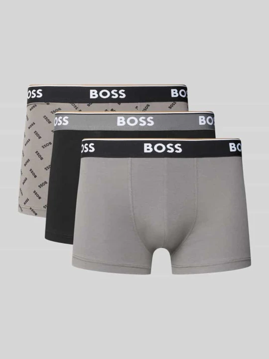 Zdjęcie produktu Obcisłe bokserki z mieszanka bawełny w zestaw 3 szt. Boss Średnioszary melanż
