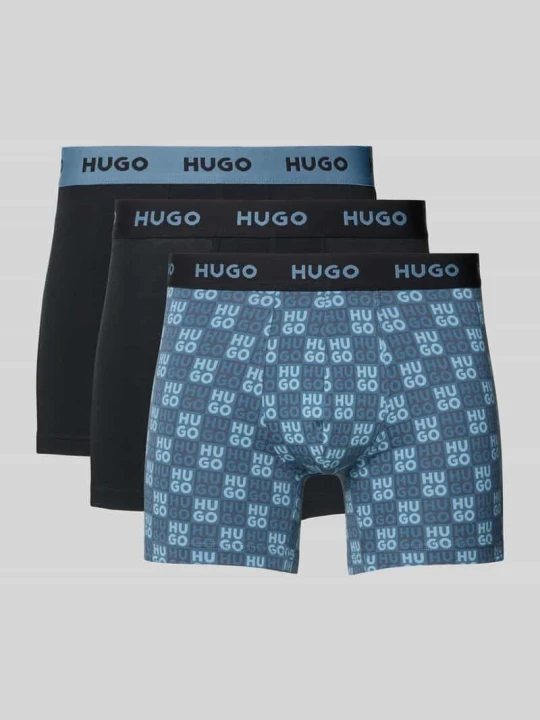 Zdjęcie produktu Obcisłe bokserki z Mieszanka bawełny w Zestaw 3 szt. Hugo Jeansowy niebieski