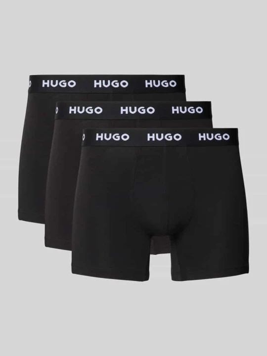 Zdjęcie produktu Obcisłe bokserki z mieszanki bawełny w zestawie 3 szt. Hugo Czarny