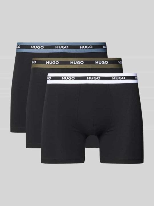 Zdjęcie produktu Obcisłe bokserki z mieszanka bawełny w zestaw 3 szt. Hugo Czarny