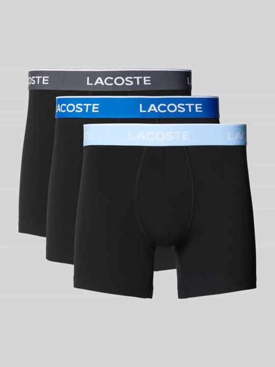 Zdjęcie produktu Obcisłe bokserki z mieszanki bawełny w zestawie 3 szt. Lacoste Czarny