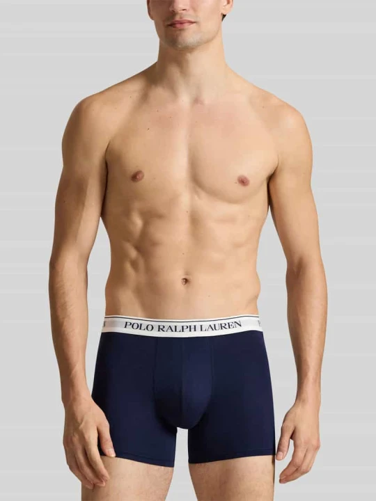 Zdjęcie produktu Obcisłe bokserki z mieszanki bawełny w zestawie 3 szt. Polo Ralph Lauren Ciemnoniebieski