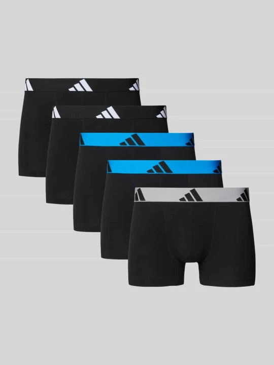 Zdjęcie produktu Obcisłe bokserki z mieszanki bawełny w zestawie 5 szt. Adidas Czarny