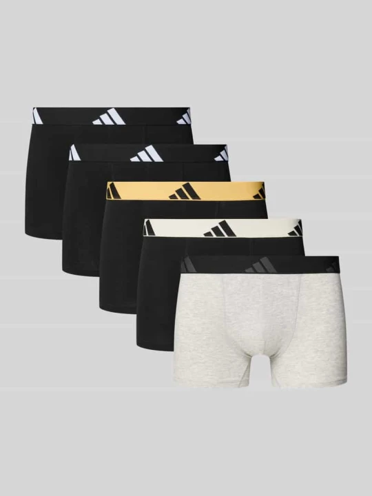 Zdjęcie produktu Obcisłe bokserki z mieszanki bawełny w zestawie 5 szt. Adidas Jasnoszary