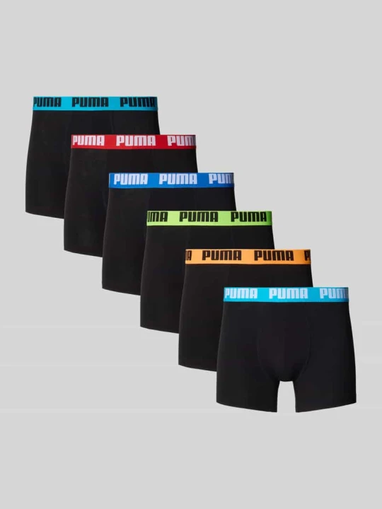 Zdjęcie produktu Obcisłe bokserki z mieszanki bawełny w zestawie 6 par model 'Everyday' Puma Czarny