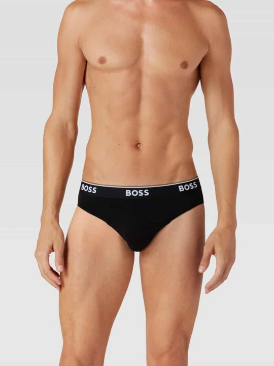 Zdjęcie produktu Obcisłe bokserki z nadrukiem z logo w zestawie 3 szt. model ‘Power’ Boss Czerwony