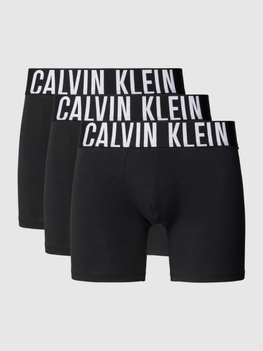 Zdjęcie produktu Obcisłe bokserki z paskiem z logo w zestawie 3 szt. Calvin Klein Czarny