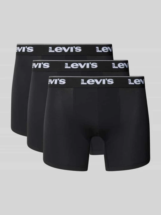 Zdjęcie produktu Obcisłe bokserki z paskiem z logo w zestawie 3 szt. Levi's Czarny