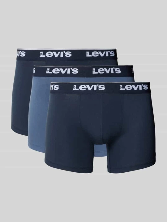 Zdjęcie produktu Obcisłe bokserki z paskiem z logo w zestawie 3 szt. Levi's Ciemnoniebieski