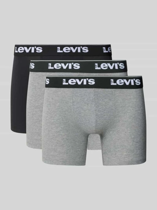 Zdjęcie produktu Obcisłe bokserki z paskiem z logo w zestawie 3 szt. Levi's Średnioszary