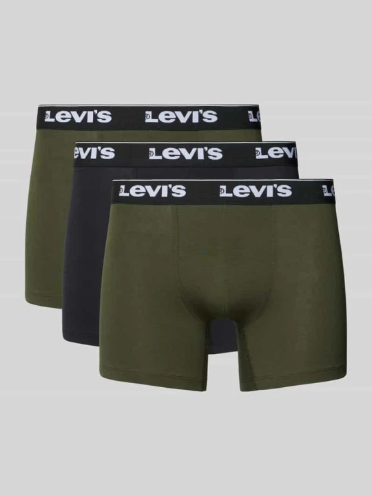 Zdjęcie produktu Obcisłe bokserki z paskiem z logo w zestawie 3 szt. Levi's Oliwkowy