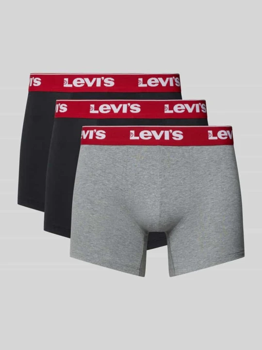Zdjęcie produktu Obcisłe bokserki z paskiem z logo w zestawie 3 szt. Levi's Ciemnoszary