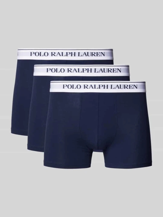 Zdjęcie produktu Bokserki z lamówką z logo w 3‑pakiecie Polo Ralph Lauren Ciemnoniebieski
