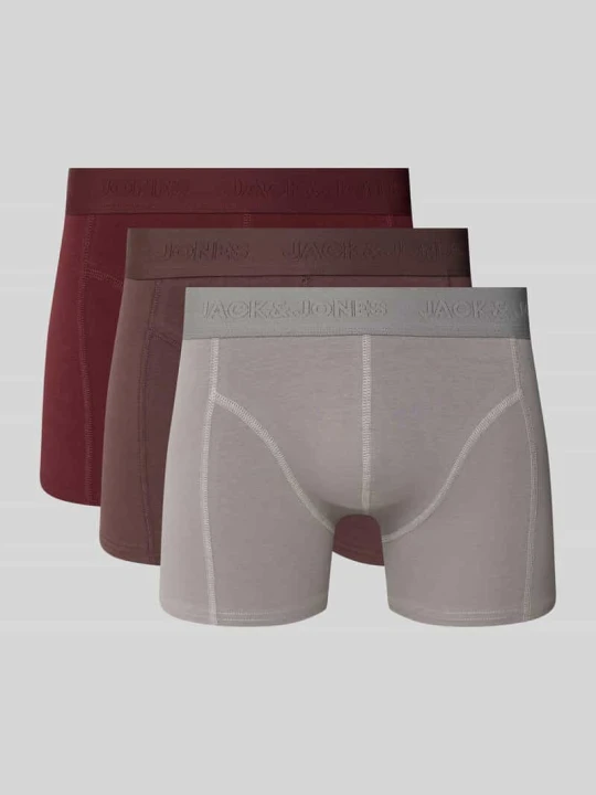Zdjęcie produktu Obcisłe bokserki z paskiem z logo w zestawie 3 szt. model ‘JACORDINARY’ Jack&Jones Jasnoszary
