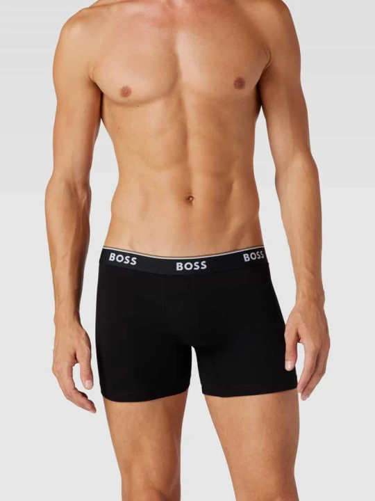 Zdjęcie produktu Obcisłe bokserki z paskiem z logo w zestawie 3 szt. model ‘Power’ Boss Średnioszary melanż