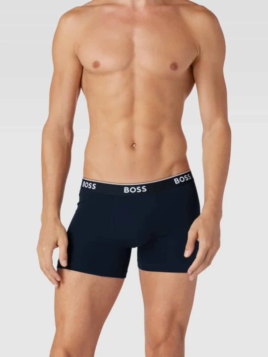 Zdjęcie produktu Obcisłe bokserki z paskiem z logo w zestawie 3 szt. model ‘Power’ Boss Ciemnoniebieski