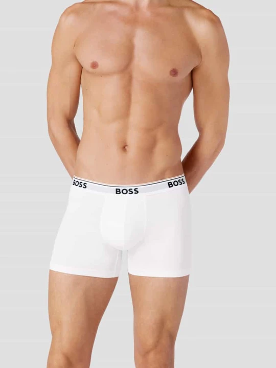 Zdjęcie produktu Obcisłe bokserki z paskiem z logo w zestawie 3 szt. model ‘Power’ Boss Biały