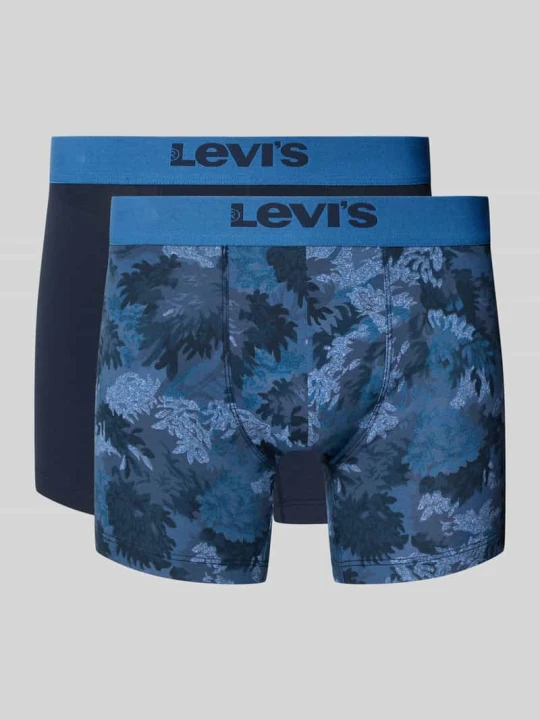Zdjęcie produktu Obcisłe bokserki z wyhaftowanym logo w zestawie 2 szt. model ‘Woods’ Levi's Granatowy