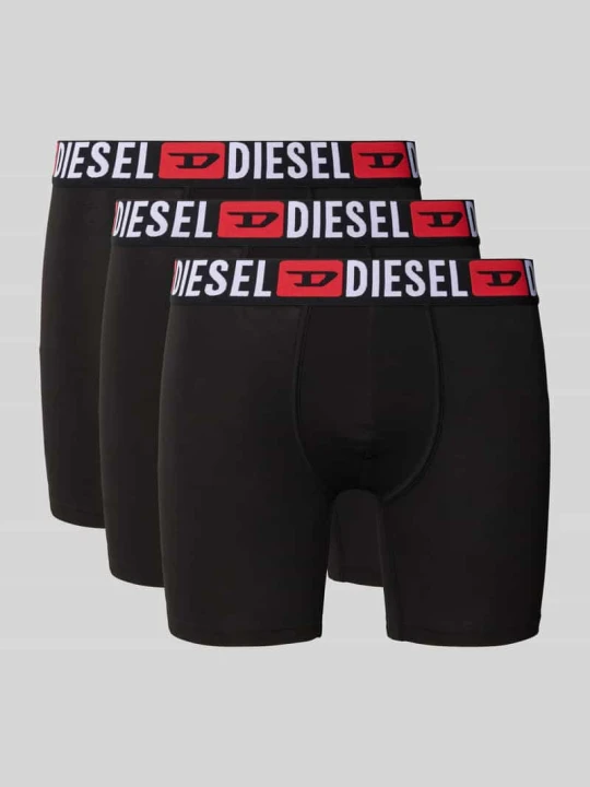 Zdjęcie produktu Obcisłe bokserki z wyhaftowanym logo w zestawie 3 szt. model ‘Max’ Diesel Czarny