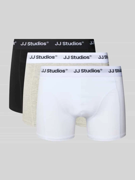 Zdjęcie produktu Obcisłe bokserki z wyhaftowanym logo w zestawie 3 szt. model ‘Soho’ Jack&Jones Biały