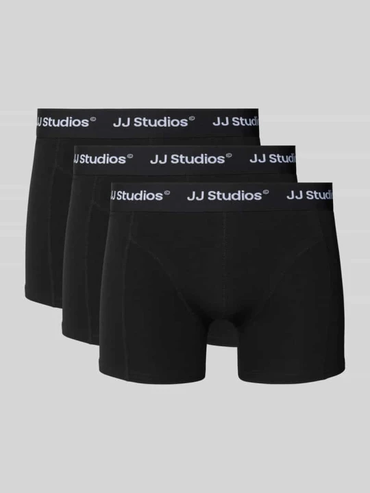 Zdjęcie produktu Obcisłe bokserki z wyhaftowanym logo w zestawie 3 szt. model ‘Soho’ Jack&Jones Czarny