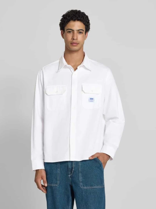 Zdjęcie produktu Koszula casualowa o kroju oversized z czystej bawełny model 'EKYNONE' Hugo Biały